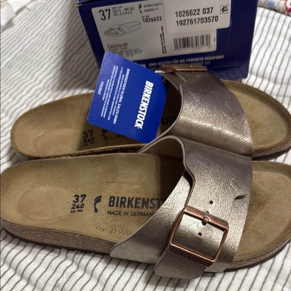 Birkenstock Graceful Taupe Slide Sandals Brand New